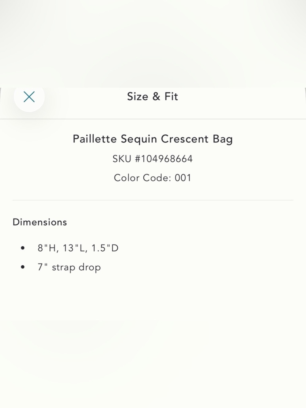 NWT new Anthropologie paillette sequin crescent bag black Shoulder purse - Picture 13 of 14